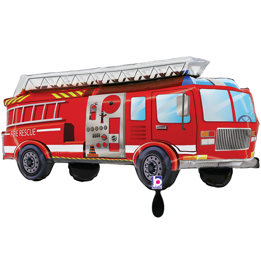 1 Ballon géant - Camion de pompiers rouge