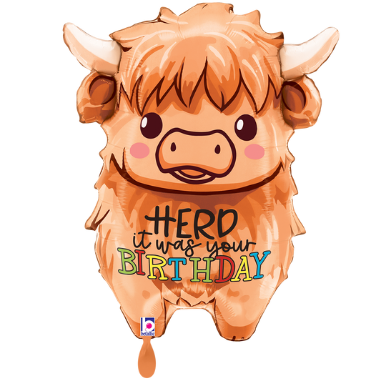 1 Ballon XXL – Anniversaire Vache des Highlands