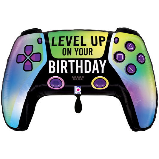 1 Ballon XXL - Manette de jeu éclatante Anniversaire