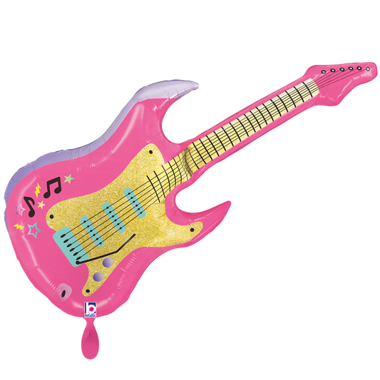 1 Ballon XXL - Guitare Électrique Rose