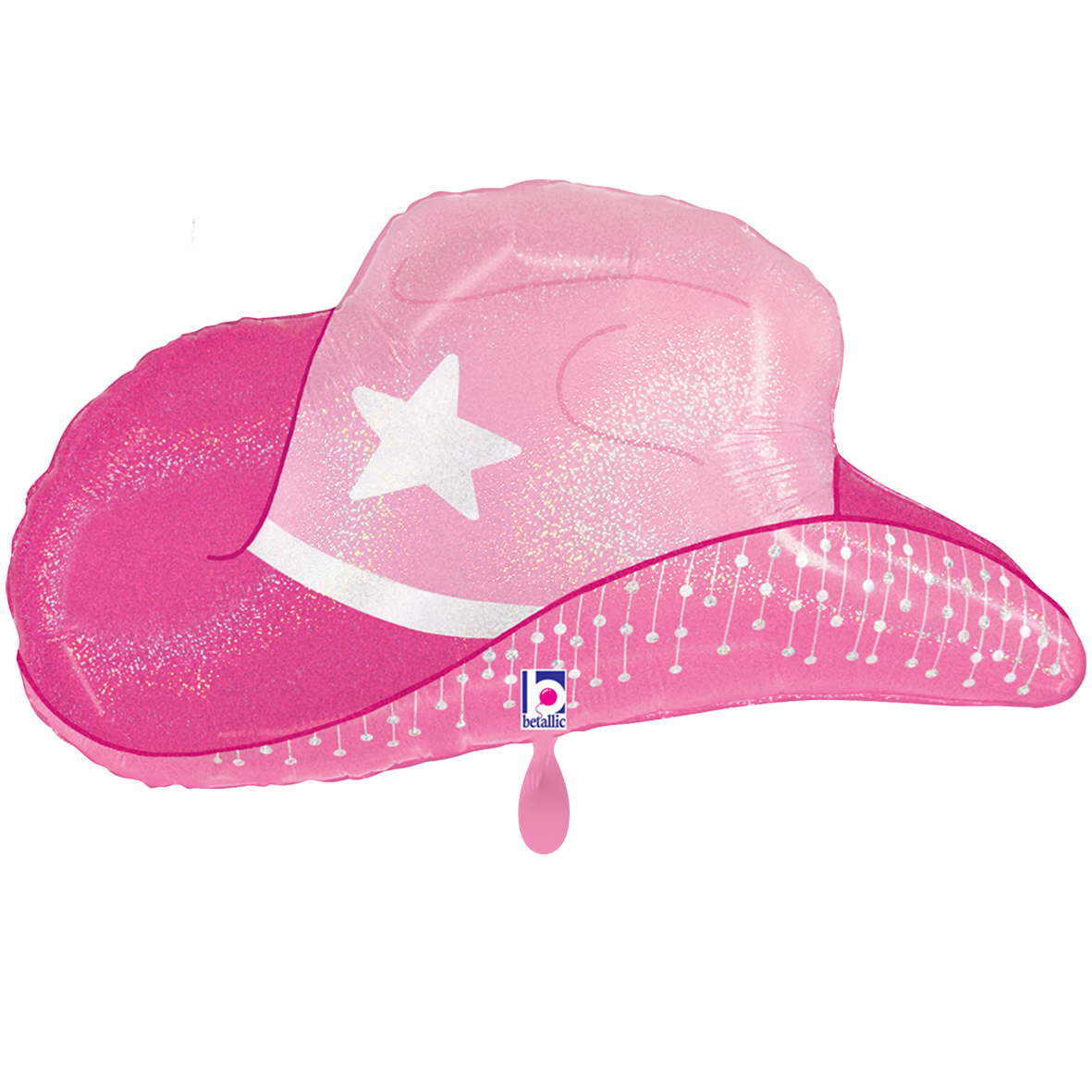 1 Ballon XXL - Chapeau de cowgirl rose