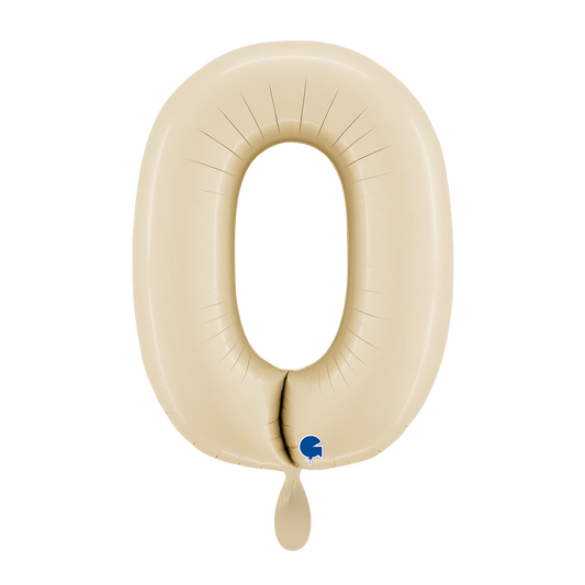 1 Ballon XL - Chiffre 0 - Crème Satin