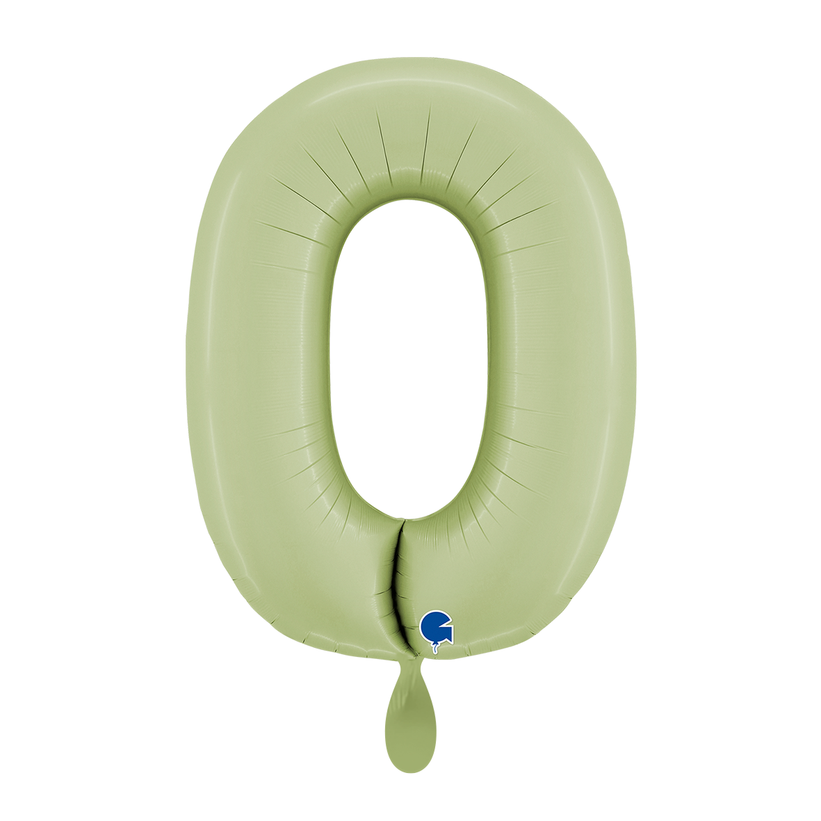 1 Ballon XL - Chiffre 0 - Vert Olive Satiné