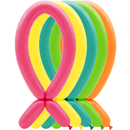 100 Ballons à sculpter - 5x152cm - Assortiment Tropical