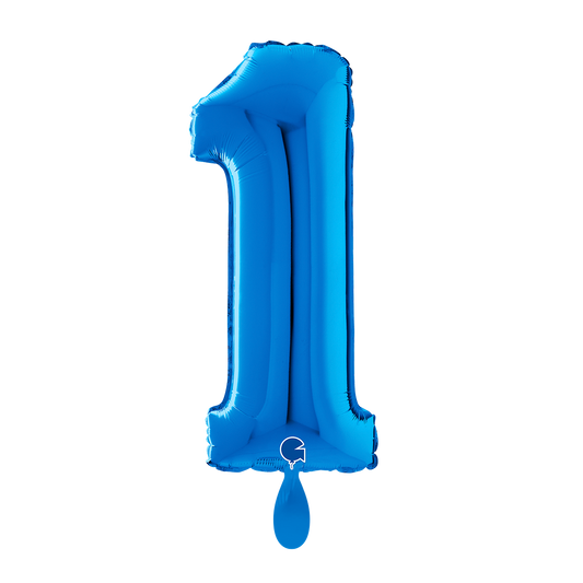 1 Ballon XL - Chiffre 1 - Bleu