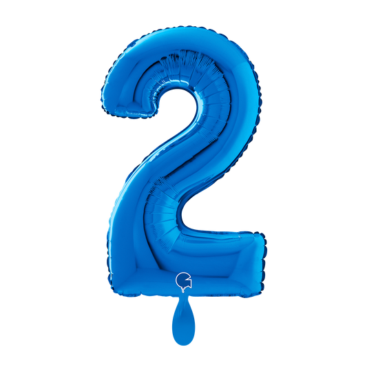 1 Ballon XL - Nummer 2 - Blau