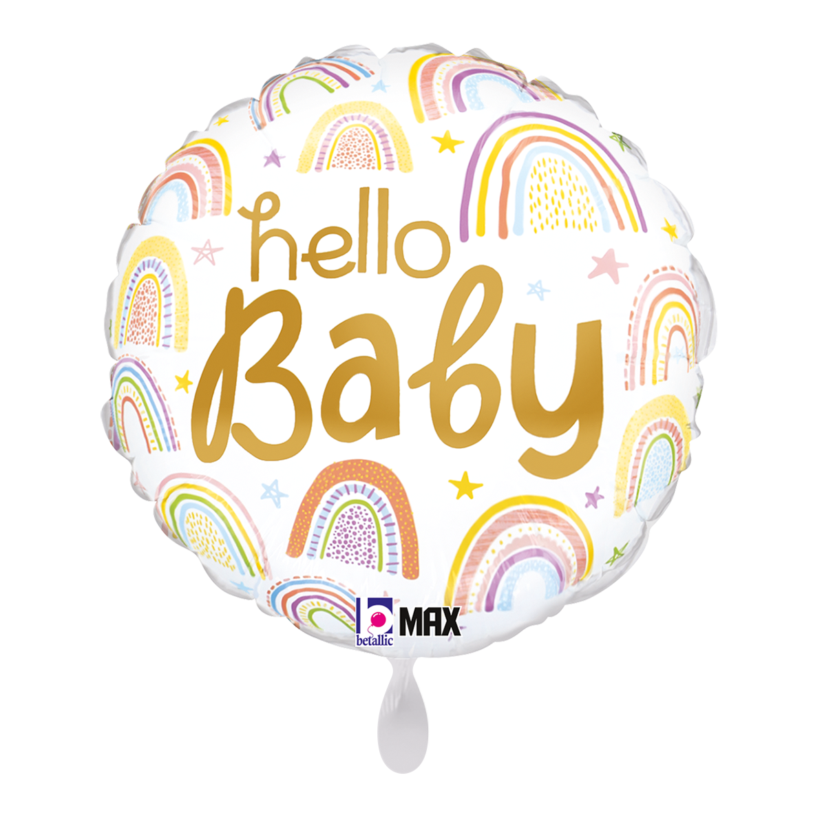 1 Ballon - Hello Baby Regenboog