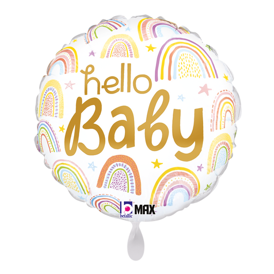 1 Ballon - Hello Baby Regenboog