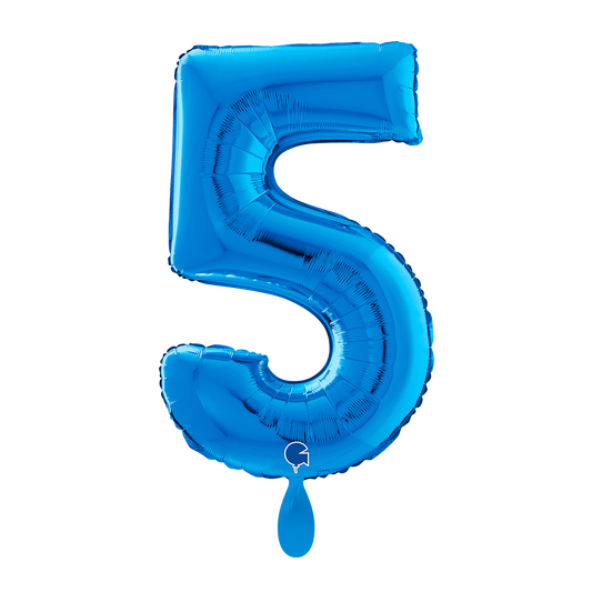 1 Ballon XL - Nummer 5 - Blauw