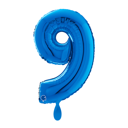 1 Ballon XL - Chiffre 9 - Bleu