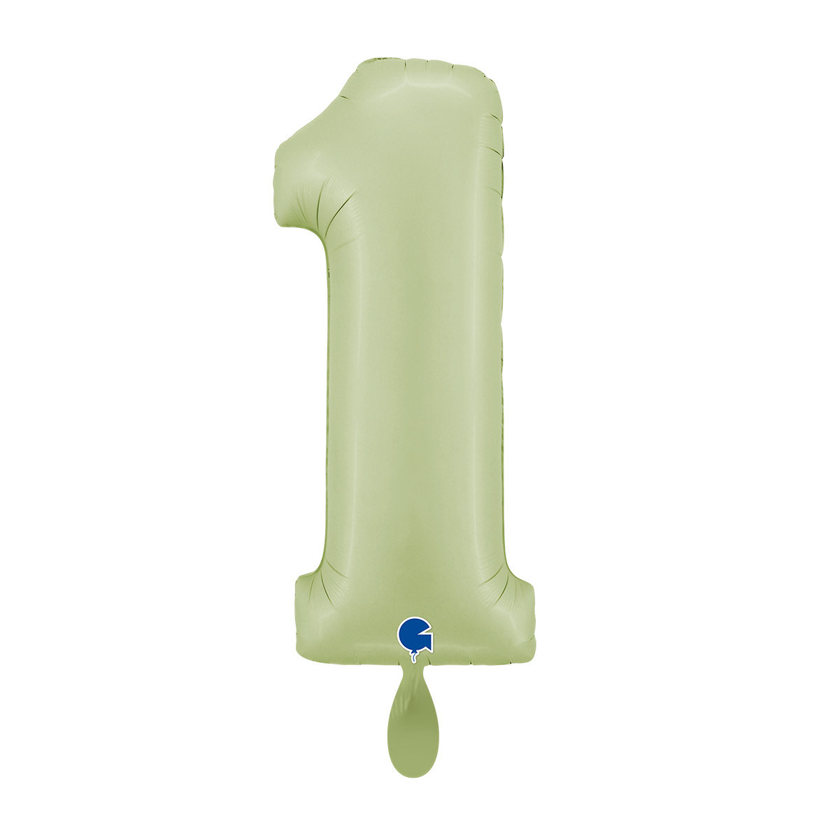 1 Ballon XL - Chiffre 1 - Vert Olive Satiné