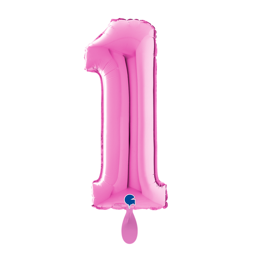 1 Ballon XL - Chiffre 1 - Fushia