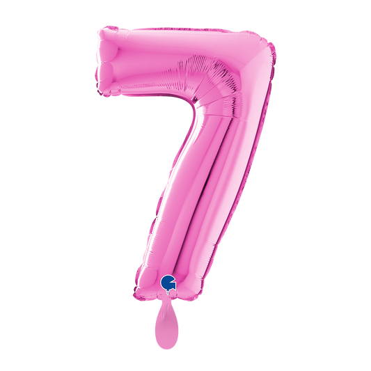 1 ballon XL - Chiffre 7 - Fuxia