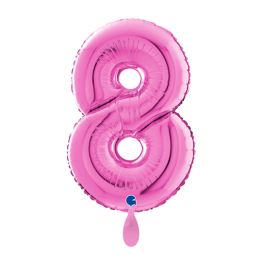 1 Ballon XL - Chiffre 8 - Fucsia