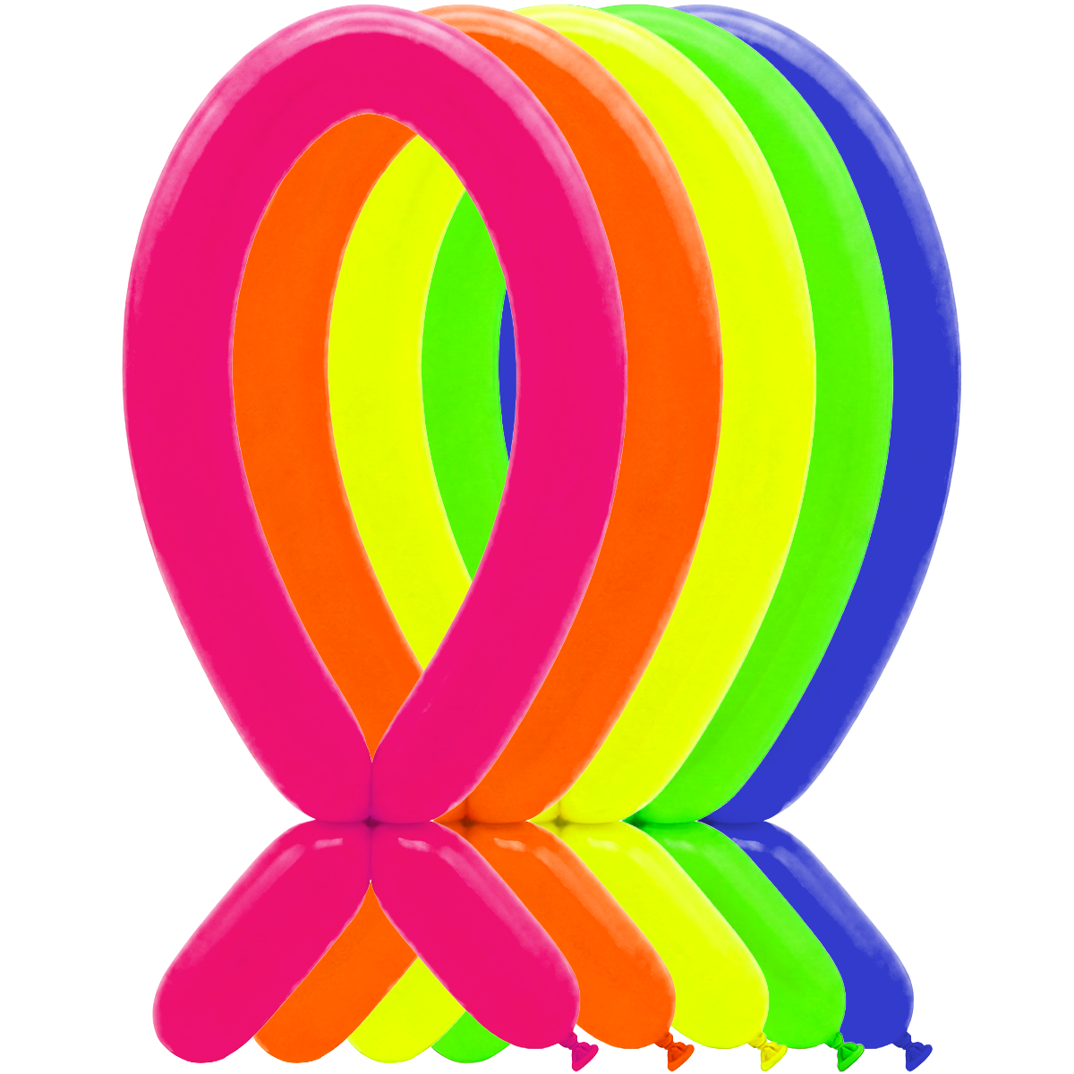 100 Ballons à modeler – 5x152cm – Assortiment fluo