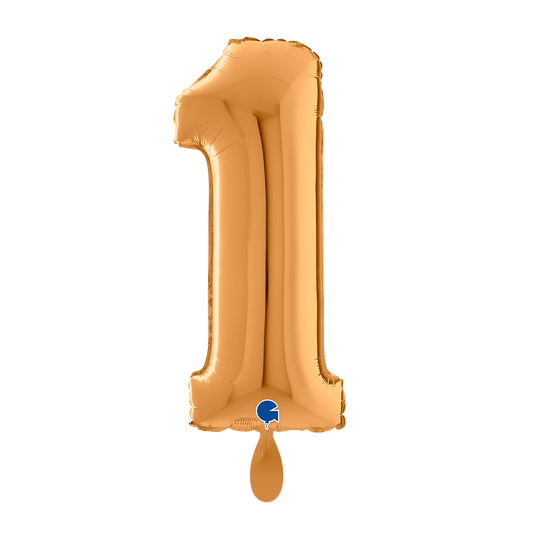 1 Ballon XL - Chiffre 1 - Doré