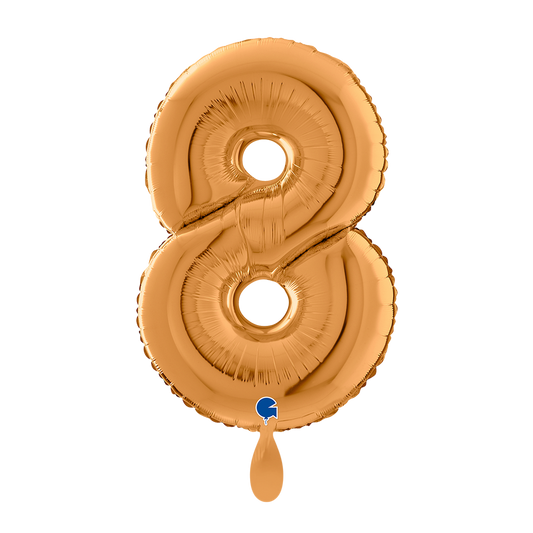 1 Ballon XL - Chiffre 8 - Or
