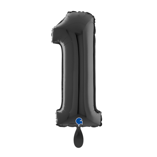 1 Ballon XL - Chiffre 1 - Noir