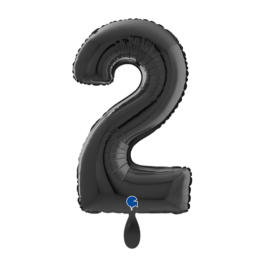 1 Ballon XL - Chiffre 2 - Noir