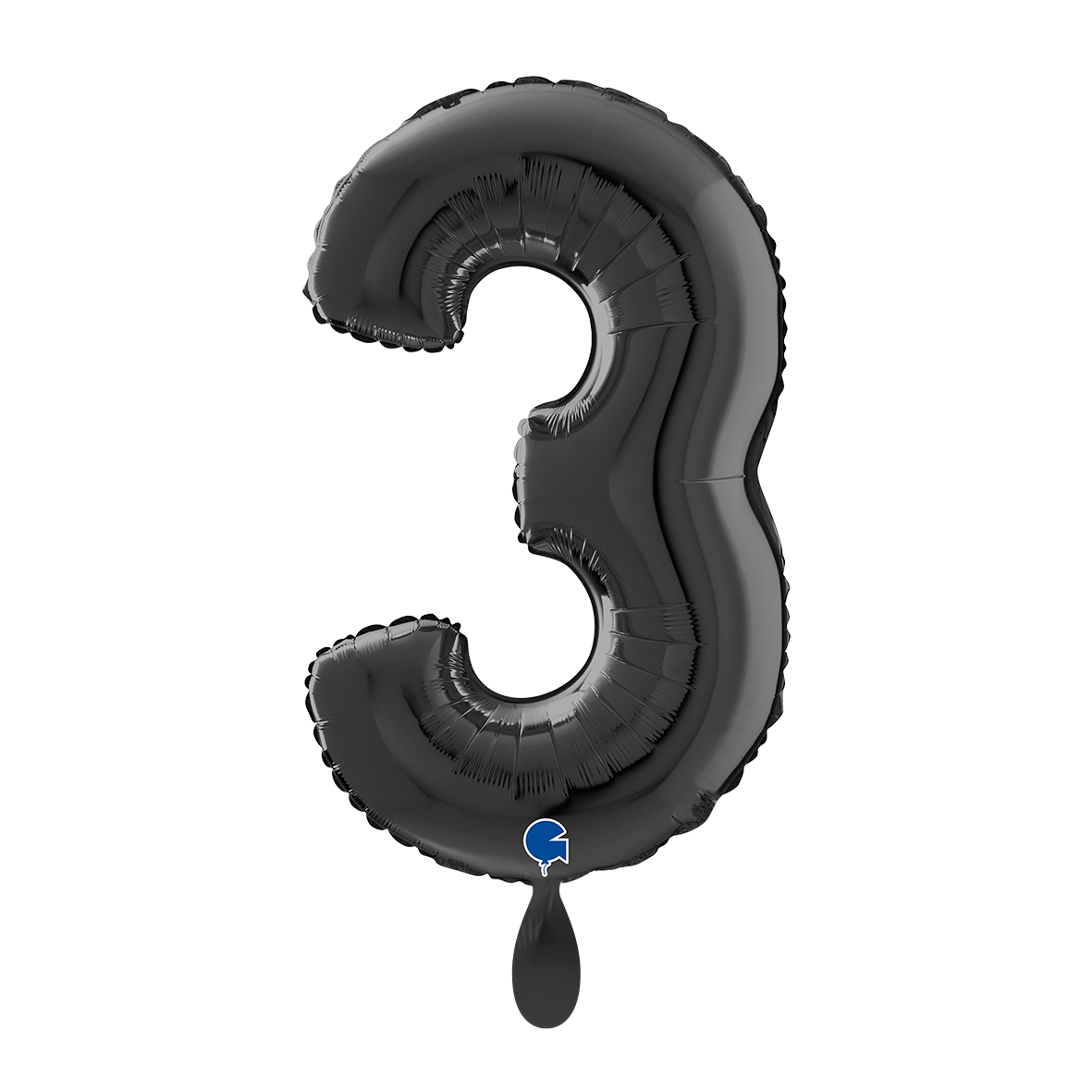 1 Ballon XL - Chiffre 3 - Noir