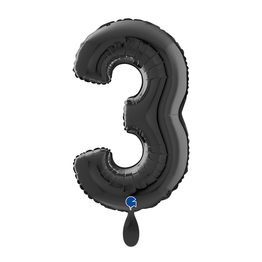 1 Ballon XL - Chiffre 3 - Noir