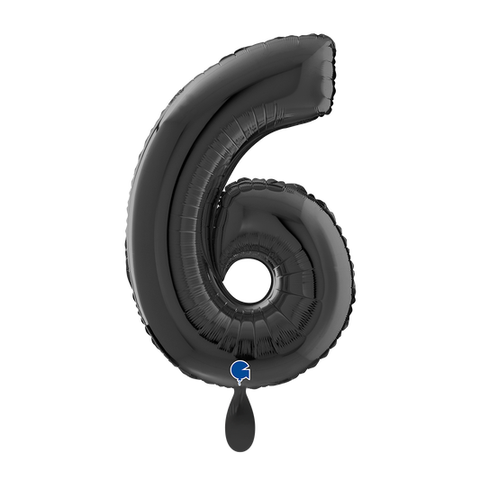 1 ballon XL - Chiffre 6 - Noir
