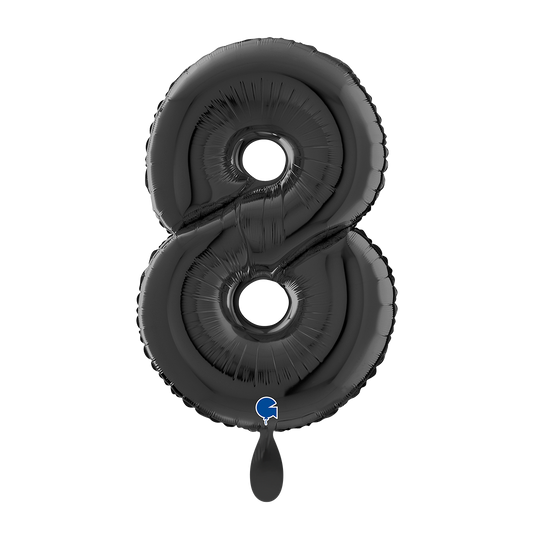 1 Ballon XL - Chiffre 8 - Noir