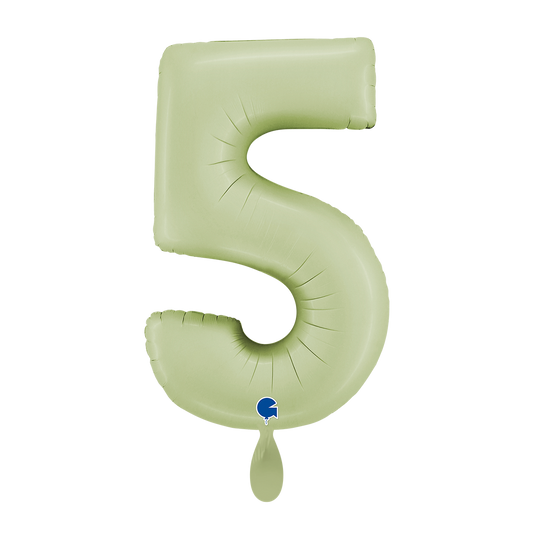 1 Ballon XL - Chiffre 5 - Vert Olive Satin