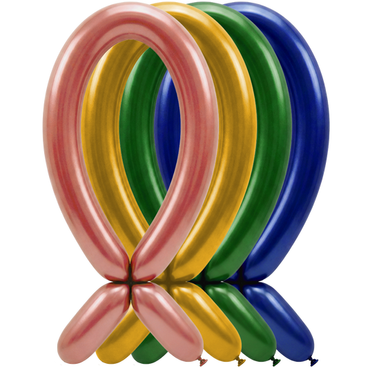 100 Ballons à sculpter - 5x152cm - Assortiment métallique