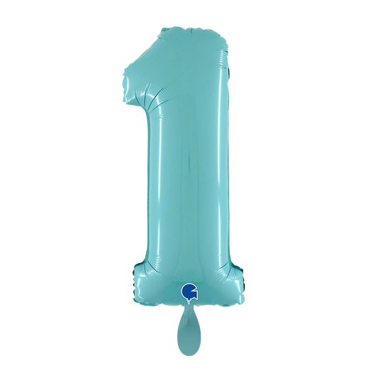 1 Ballon XL - Chiffre 1 - Bleu pastel