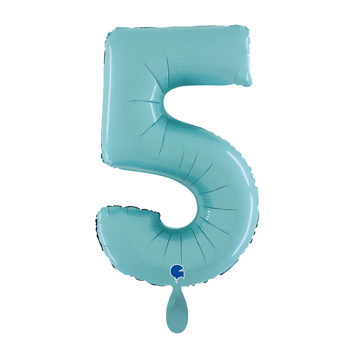 1 Ballon XL - Nummer 5 - Pastelblauw