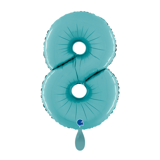 1 Ballon XL - Chiffre 8 - Bleu Pastel