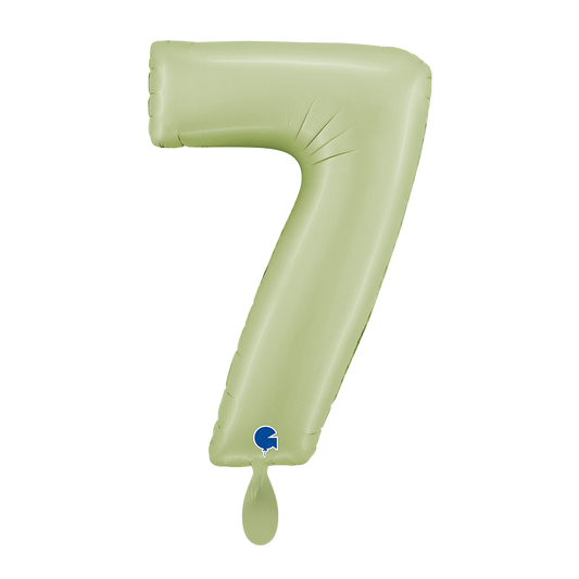 1 Ballon XL - Chiffre 7 - Vert Olive Satin