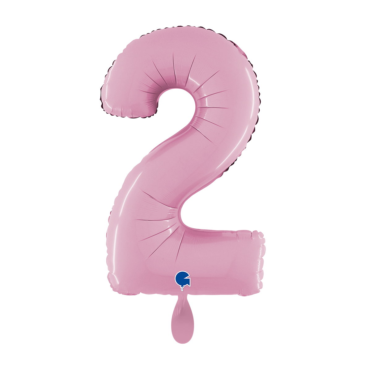 1 Ballon XL - Zahl 2 - Pastellrosa