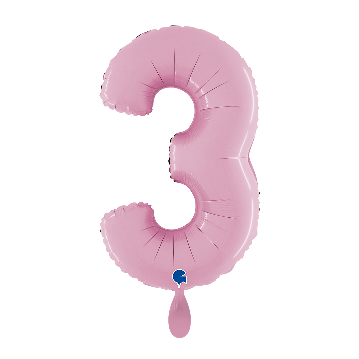 1 Ballon XL - Chiffre 3 - Rose pastel