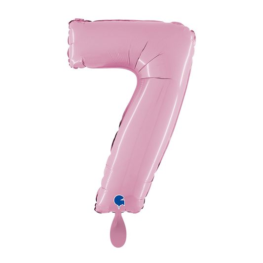 1 Ballon XL - Chiffre 7 - Rose Pastel