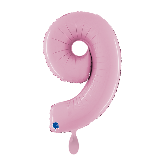 1 ballon XL - Chiffre 9 - Rose Pâle