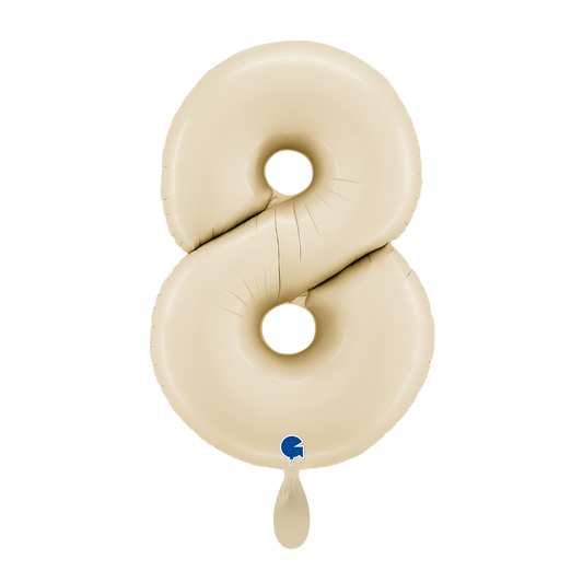 1 Ballon XL - Chiffre 8 - Crème satinée