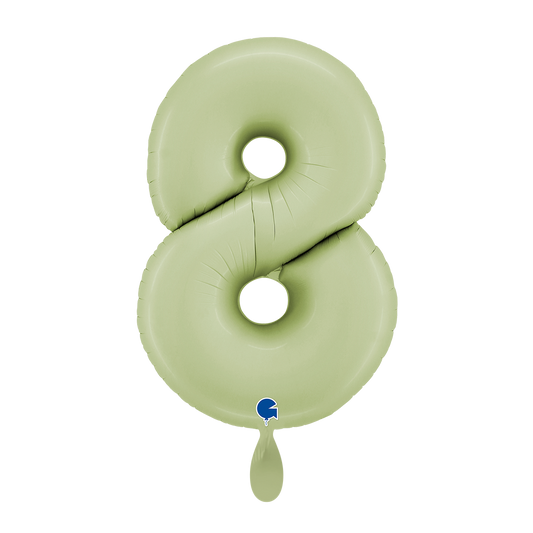 1 Ballon XL - Chiffre 8 - Vert Olive Satin