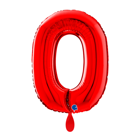 1 Ballon XL - Chiffre 0 - Rouge