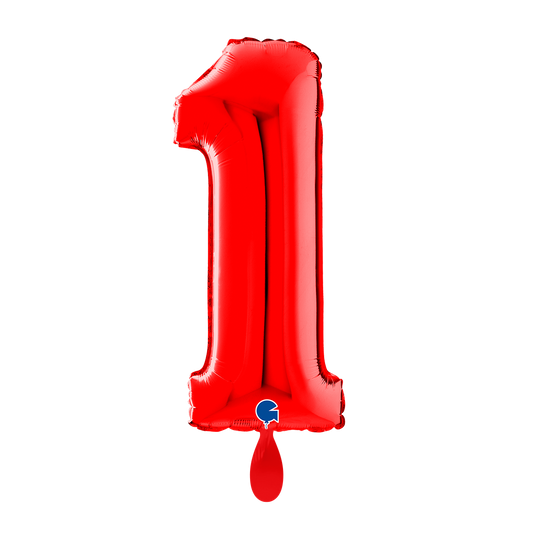 1 Ballon XL - Chiffre 1 - Rouge