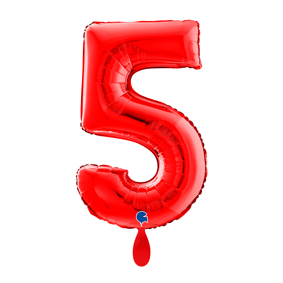 1 ballon XL - cijfer 5 - rood