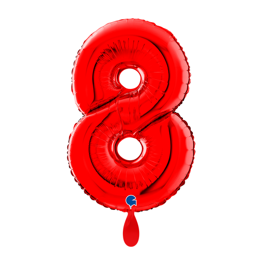 1 Ballon XL - Chiffre 8 - Rouge