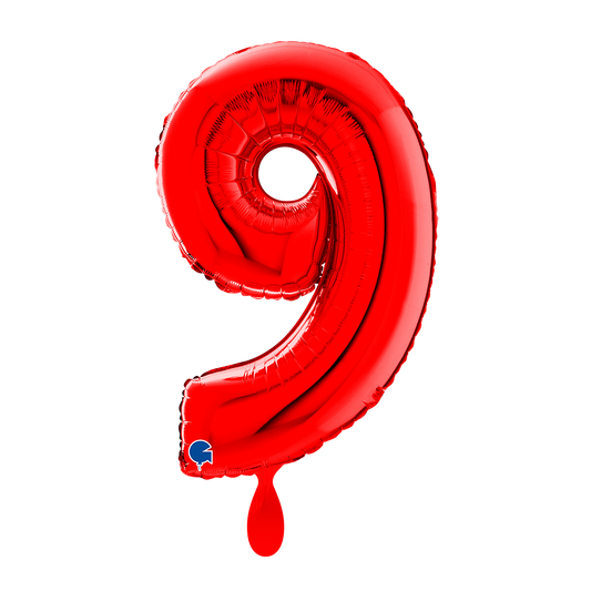1 Ballon XL - Chiffre 9 - Rouge