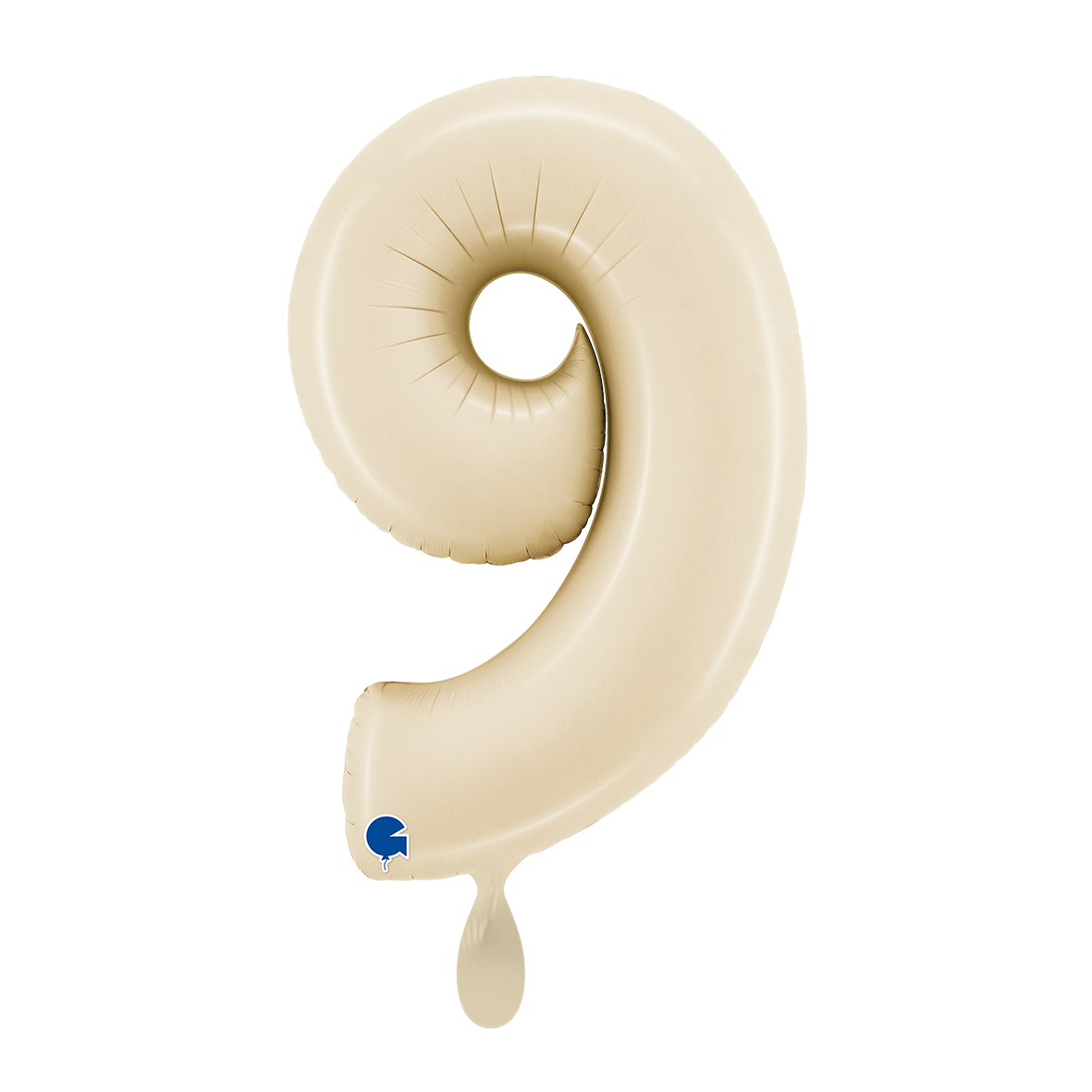 1 Ballon XL - Chiffre 9 - Crème Satiné