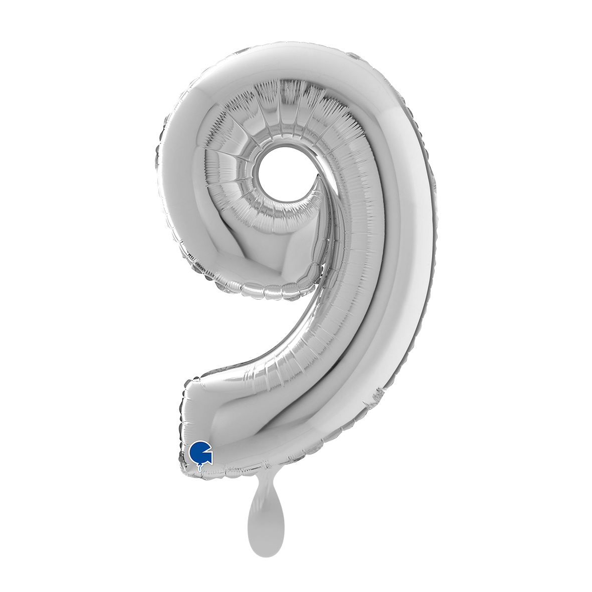 1 Ballon XL - Chiffre 9 - Argenté