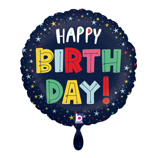 1 Ballon - Anniversaire Étoiles colorées