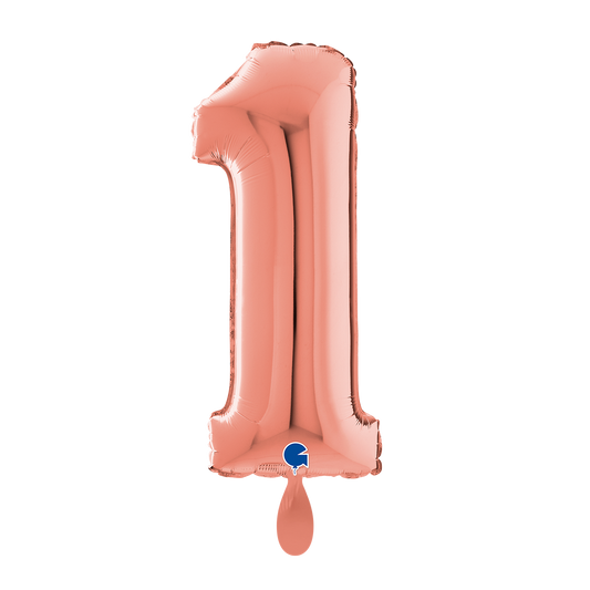 1 Ballon XL - Chiffre 1 - Or rose