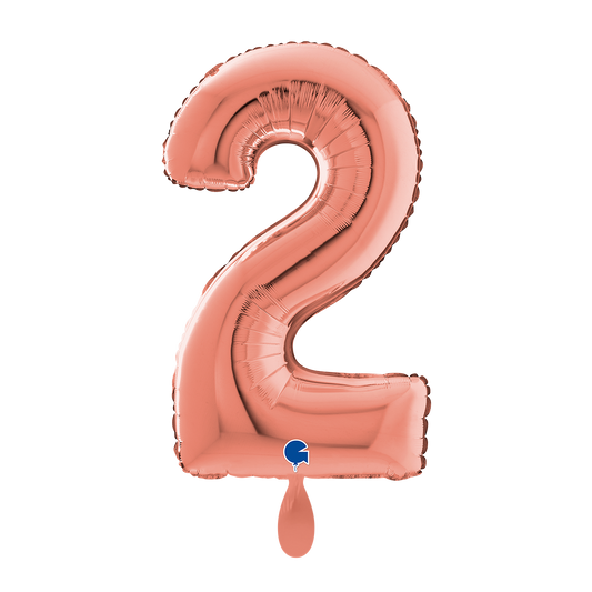 1 Ballon XL - Chiffre 2 - Or rose