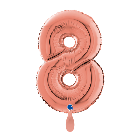 1 Ballon XL - Chiffre 8 - Or rose